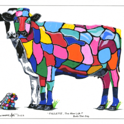 PAULETTE THE NEW LIFE, vache popart multicolore