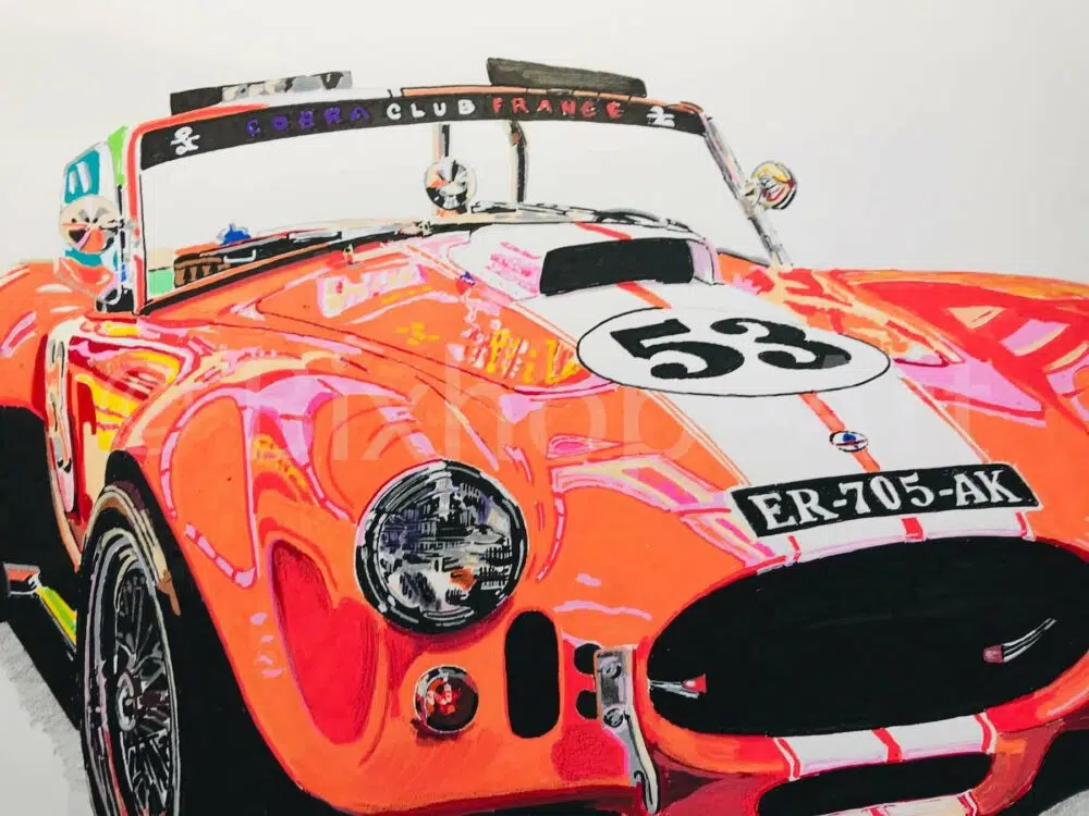 "I'M IN LOVE, THANK YOU VERY MUCH MISTER SHELBY" AC COBRA 427 - En stock - 50x70 cm – Image 4