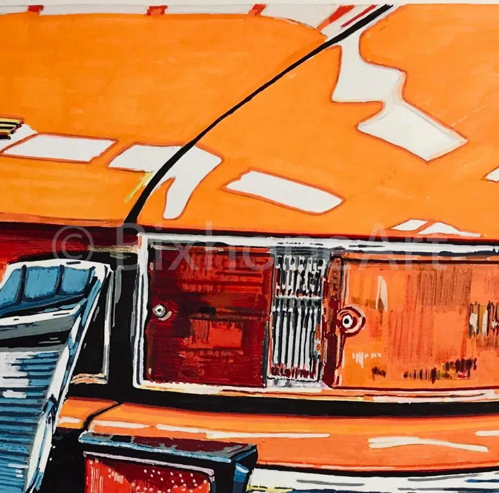 "ORANGE MECANIC  NEED HAPPINESS !" - En stock - 20x30cm – Image 3