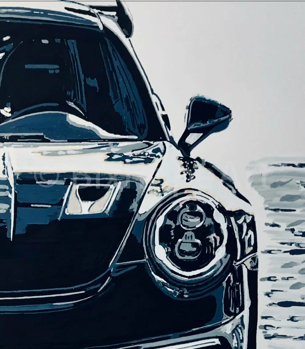 "WINTER GAMES, BLACK SLEDGE " PORSCHE 911.991 GT3RS - En stock - 100x70 cm – Image 3
