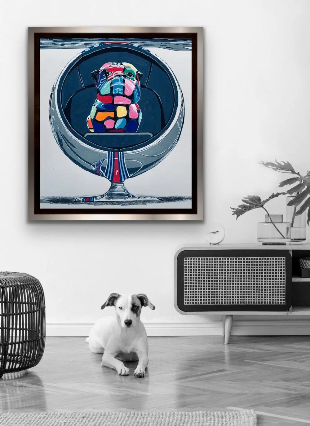 "Bull The Dog by Bixhope Art"  Bull The Dog, Easter Egg Chair!