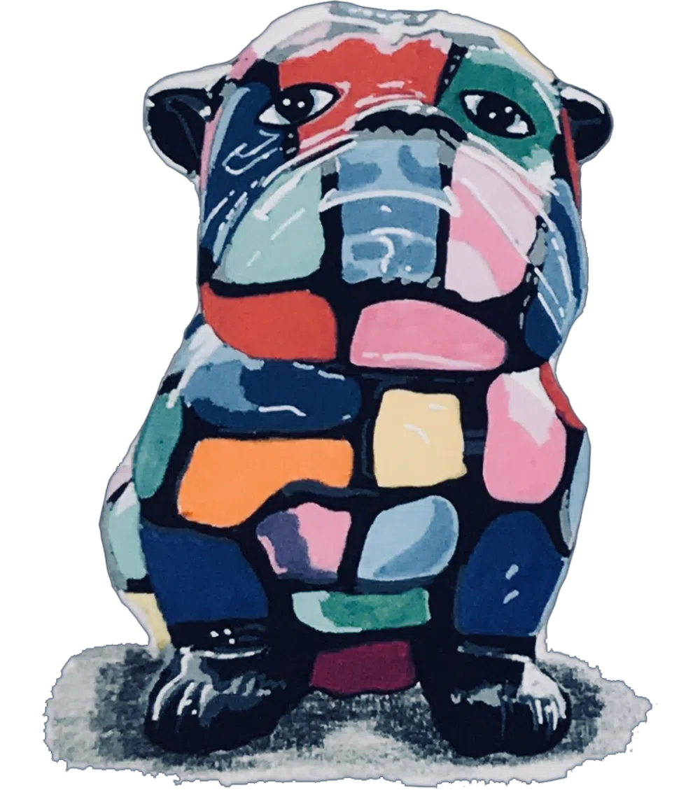 "On the road again" Bull the dog by Bixhope Art - En stock - 20x30cm – Image 3